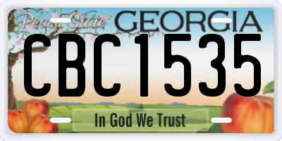 GA license plate CBC1535
