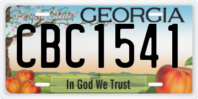 GA license plate CBC1541