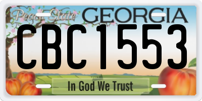 GA license plate CBC1553