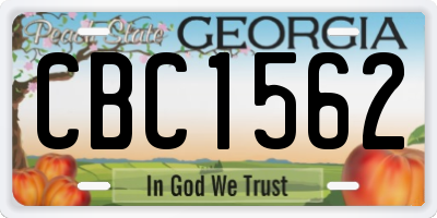 GA license plate CBC1562
