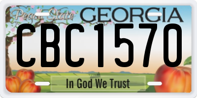 GA license plate CBC1570