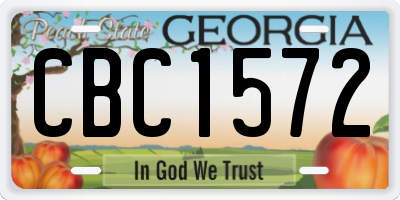 GA license plate CBC1572