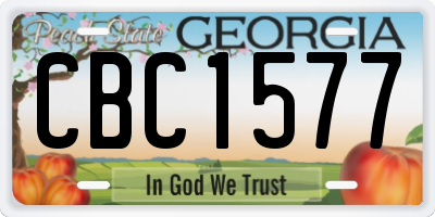 GA license plate CBC1577