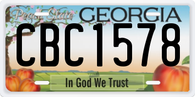 GA license plate CBC1578