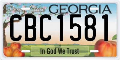 GA license plate CBC1581