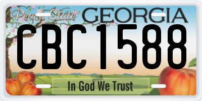 GA license plate CBC1588