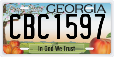 GA license plate CBC1597