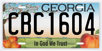 GA license plate CBC1604