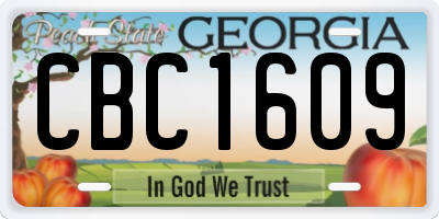 GA license plate CBC1609