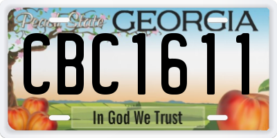 GA license plate CBC1611