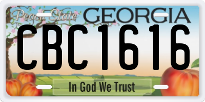 GA license plate CBC1616