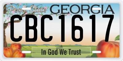 GA license plate CBC1617