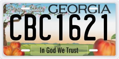 GA license plate CBC1621