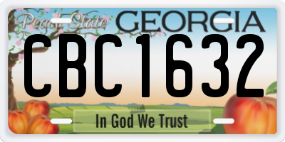 GA license plate CBC1632