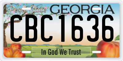 GA license plate CBC1636
