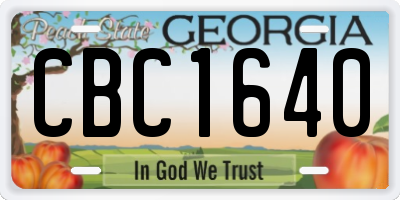 GA license plate CBC1640