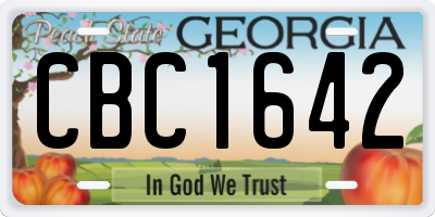 GA license plate CBC1642