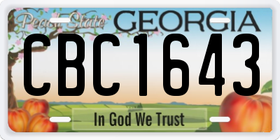 GA license plate CBC1643