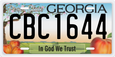 GA license plate CBC1644