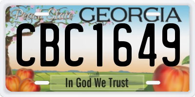 GA license plate CBC1649
