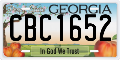GA license plate CBC1652