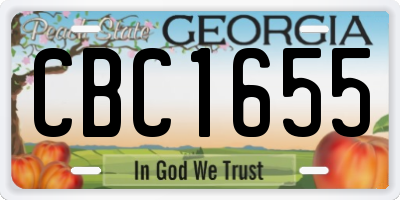GA license plate CBC1655