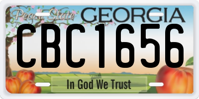 GA license plate CBC1656
