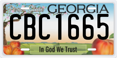 GA license plate CBC1665