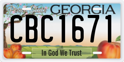 GA license plate CBC1671