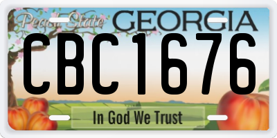 GA license plate CBC1676