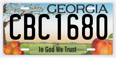 GA license plate CBC1680