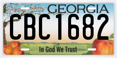 GA license plate CBC1682