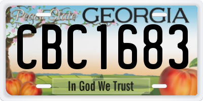 GA license plate CBC1683