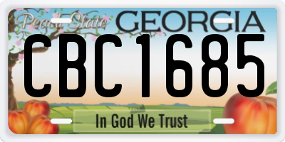 GA license plate CBC1685
