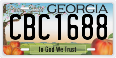GA license plate CBC1688