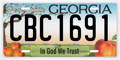 GA license plate CBC1691