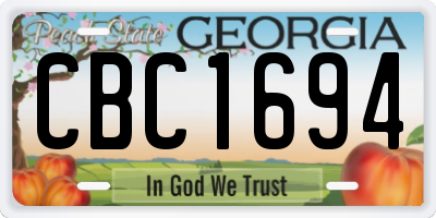 GA license plate CBC1694