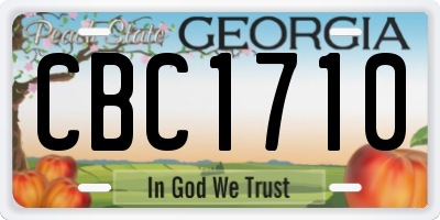 GA license plate CBC1710