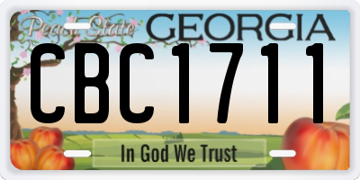 GA license plate CBC1711
