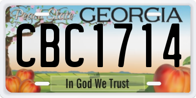 GA license plate CBC1714