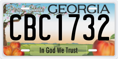 GA license plate CBC1732