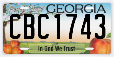 GA license plate CBC1743