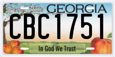 GA license plate CBC1751
