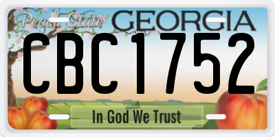 GA license plate CBC1752