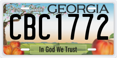 GA license plate CBC1772
