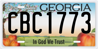 GA license plate CBC1773