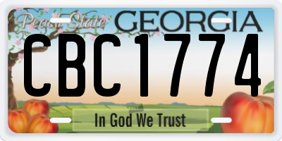 GA license plate CBC1774