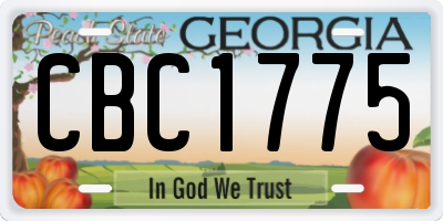 GA license plate CBC1775