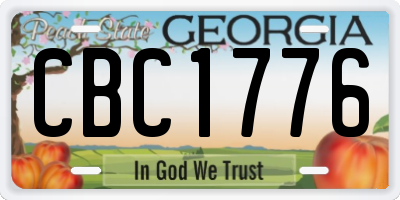 GA license plate CBC1776