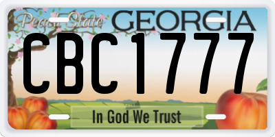 GA license plate CBC1777